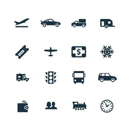 travel icons set on white backgroundのイラスト素材