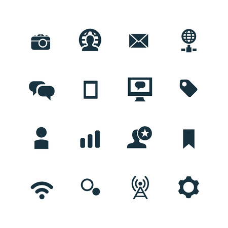social media icons set on white backgroundのイラスト素材