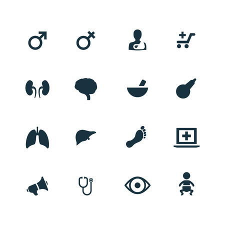 Medical icons set on white backgroundのイラスト素材