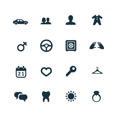 family icons set on white backgroundのイラスト素材