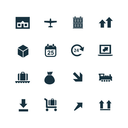 delivery icons set on white backgroundのイラスト素材