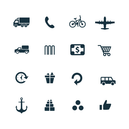 delivery icons set on white backgroundのイラスト素材