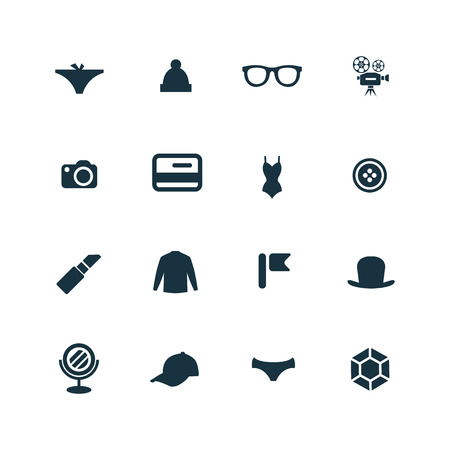set of accessories icons on white backgroundのイラスト素材