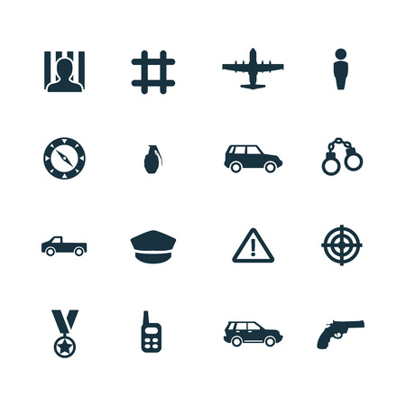 war icons set on white backgroundのイラスト素材
