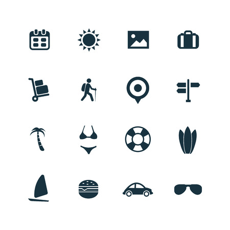 travel icons set on white backgroundのイラスト素材
