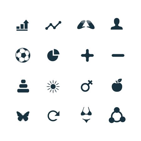 fitness icons set on white backgroundのイラスト素材