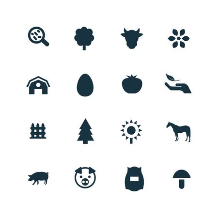 ecology icons set on white backgroundのイラスト素材