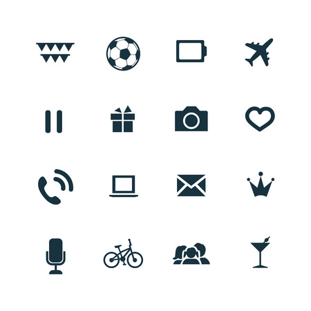 entertainment icons set on white backgroundのイラスト素材