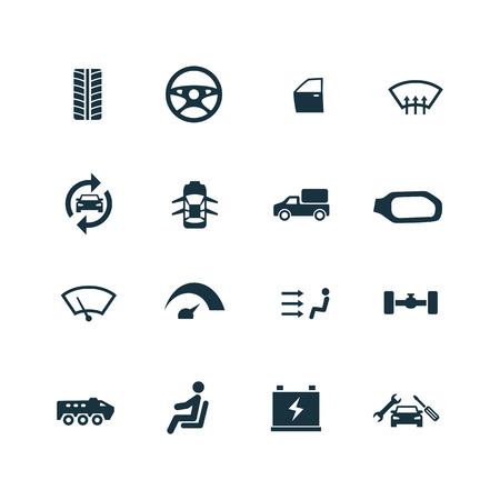 car icons set on white backgroundのイラスト素材