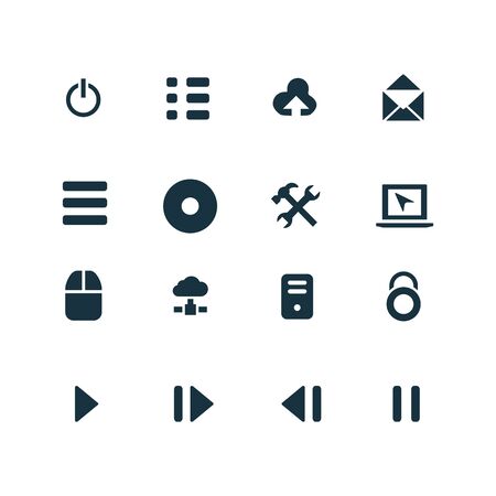 big data, database icons set on white backgroundのイラスト素材