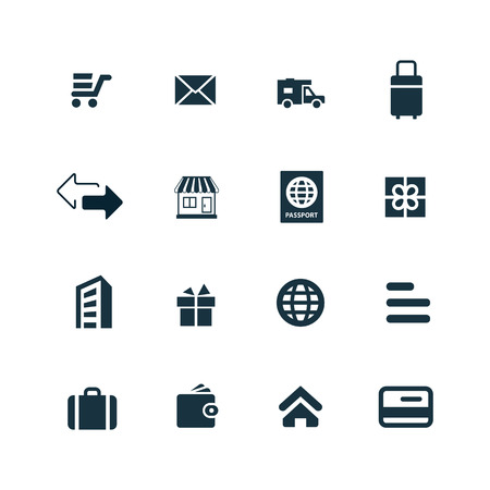 delivery icons set on white backgroundのイラスト素材