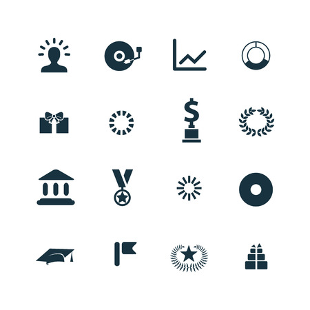 award icons set on white backgroundのイラスト素材