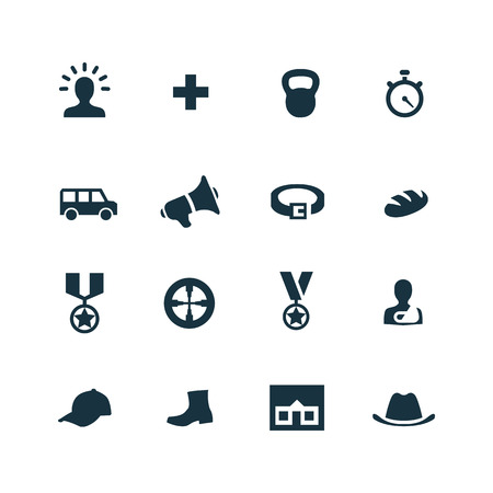 set of army icons on white backgroundのイラスト素材