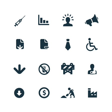 crisis icons set on white backgroundのイラスト素材