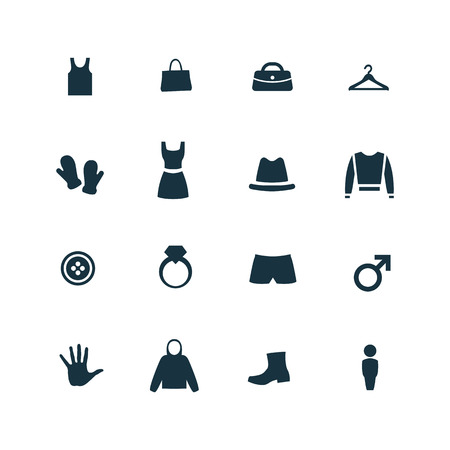clothes icons set on white backgroundのイラスト素材