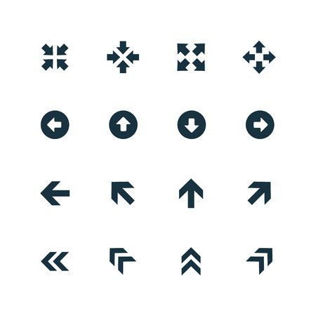 set of Arrows icons on white backgroundのイラスト素材