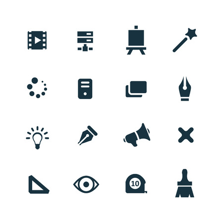 art, design icons set on white backgroundのイラスト素材