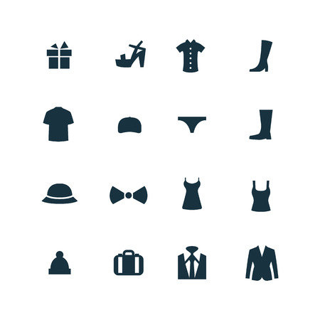 clothes icons set on white backgroundのイラスト素材