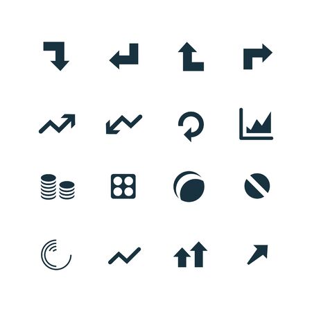 diagram icons set on white backgroundのイラスト素材