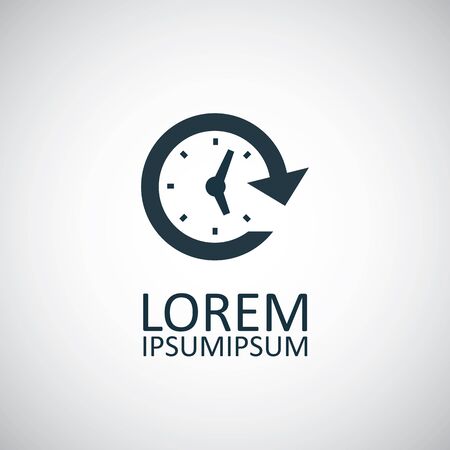 time icon, isolated, black on the white background. Vectorのイラスト素材