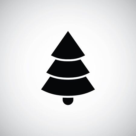 Christmas tree icon, isolated, black on the white background. Vectorのイラスト素材