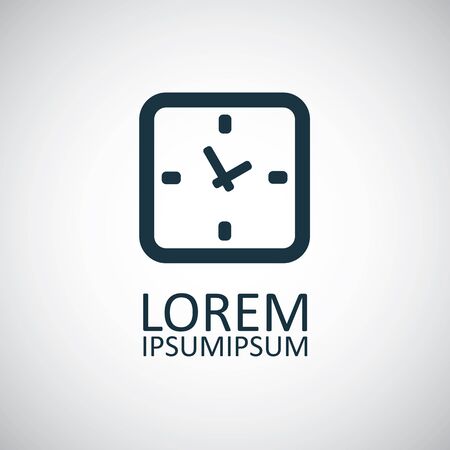 time icon, isolated, black on the white background. Vectorのイラスト素材