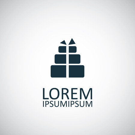 gift icon, isolated, black on the white background. Vectorのイラスト素材