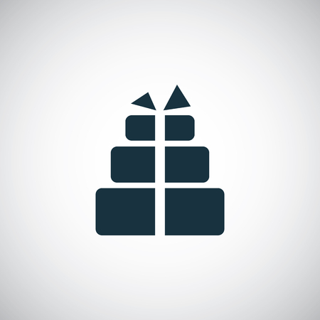 gift icon, isolated, black on the white background. Vectorのイラスト素材