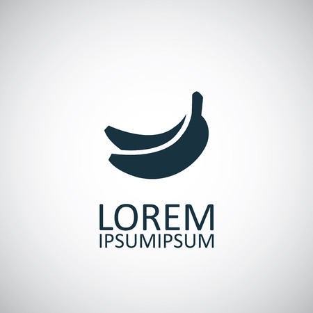 banana icon, isolated, black on the white background. Vectorのイラスト素材