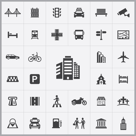 city icons universal set for web and mobileのイラスト素材