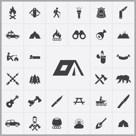 camping icons universal set for web and mobileのイラスト素材