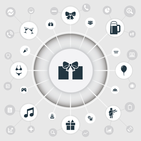 Vector Illustration Set Of Simple Banquet Iconsのイラスト素材