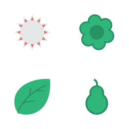 Vector Illustration Set Of Simple Gardening Icons. Elements Punching Bag, Sunny, Sheet And Other Synonyms Plant, Leaflet And Punching.のイラスト素材