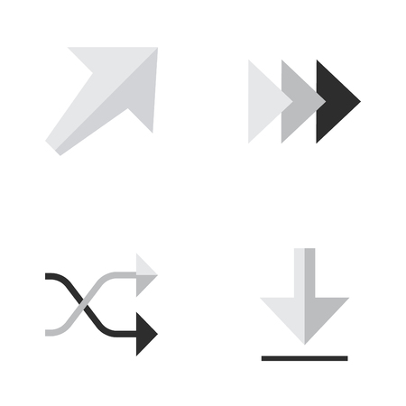 Vector Illustration Set Of Simple Cursor Icons. Elements Southwestward, Onward, Loading And Other Synonyms Southwest, Ahead And Southwestward.のイラスト素材