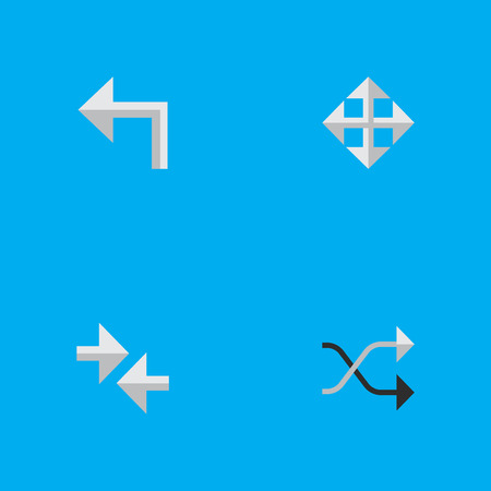 Vector Illustration Set Of Simple Pointer Icons. Elements Orientation, Chaotically, Widen And Other Synonyms Resize, Arrow And Widen.のイラスト素材