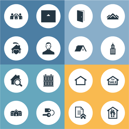 Vector Illustration Set Of Simple Estate Icons Elements Trade