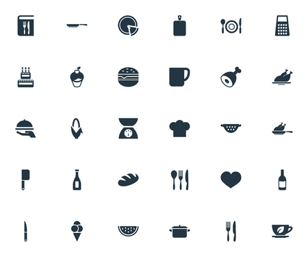 Vector Illustration Set Of Simple Kitchen Icons Elements Passion Cup Skillet And Other Synonyms Meat Herbal And Birthday Tasmeemme Com