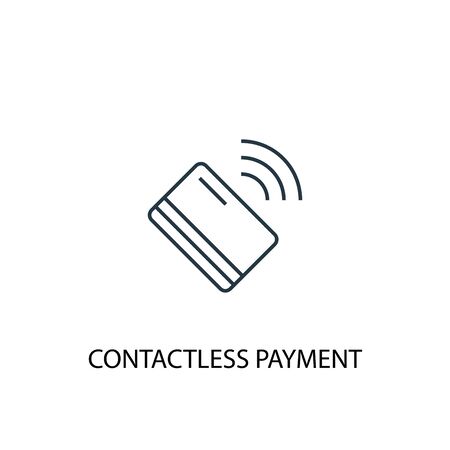 contactless payment concept line icon. Simple element illustration. contactless payment concept outline symbol design. Can be used for web and mobileのイラスト素材
