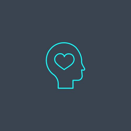 sincerity concept blue line icon. Simple thin element on dark background. sincerity concept outline symbol design. Can be used for web and mobile UIのイラスト素材