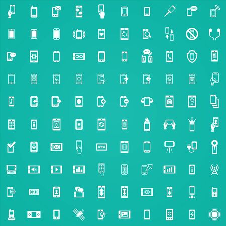 smartphone 100 icons universal set for web and UIのイラスト素材
