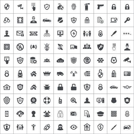 security 100 icons universal set for web and UIのイラスト素材