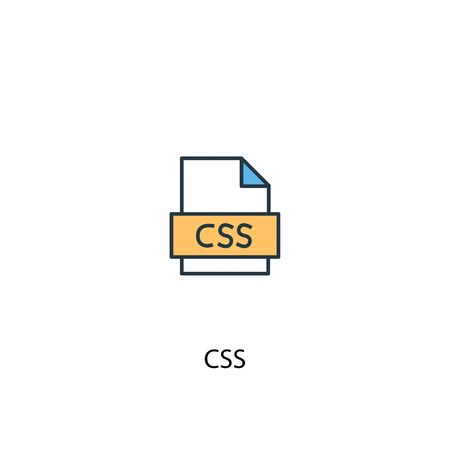 CSS concept 2 colored line icon. Simple yellow and blue element illustration. CSS concept outline symbol designのイラスト素材