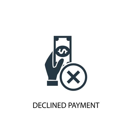 declined payment icon. Simple element illustration. declined payment concept symbol design. Can be used for webのイラスト素材