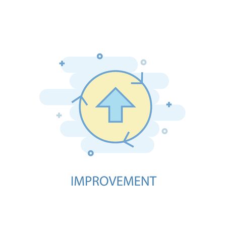 improvement line concept. Simple line icon, colored illustration. improvement symbol flat design. Can be used for UIのイラスト素材