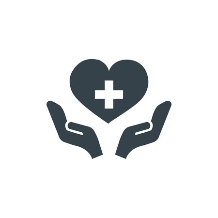 health care concept logotype template design. Business logo icon shape. health care simple illustrationのイラスト素材