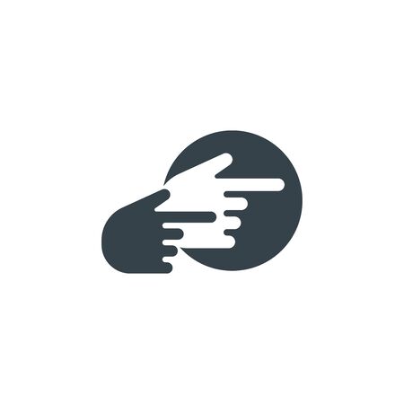 hand cursor concept logotype template design. Business logo icon shape. hand cursor simple illustrationのイラスト素材
