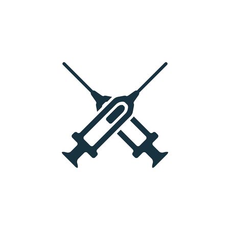 syringe concept logotype template design. Business logo icon shape. syringe simple illustrationのイラスト素材