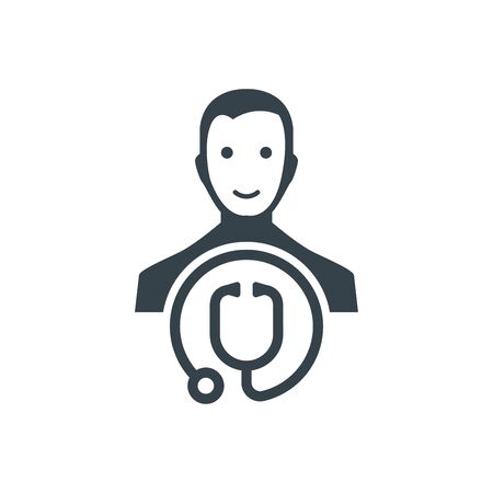 doctor stethoscope concept logotype template design. Business logo icon shape. doctor stethoscope simple illustrationのイラスト素材