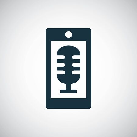 smartphone microphone icon for web and UI on white backgroundのイラスト素材