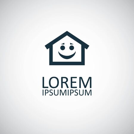 home smile icon for web and UI on white backgroundのイラスト素材